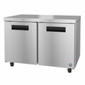 Hoshizaki America Refrigerator, Two Section Undercounter, Stainless Doors with Lock,  UR48B-01